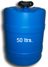 50 ltrs Narrow Mouth Round Drum - 2 Caps.